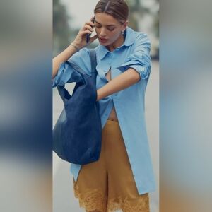 Anthropologie Mare Mare Gold Silky Lace Trim Shorts